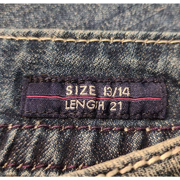 Vigoss The Chelsea Capri Jeans Women's 13/14 Distressed Embroidered Y2K Stretch - Picture 7 of 11